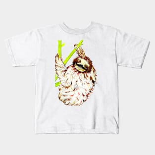 Sloth with moustache Kids T-Shirt